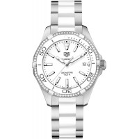 Tag Heuer Aquaracer White Dial Diamond Steel Ladies Watch WAY131H-BA0914